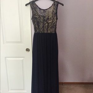 Navy and gold dress